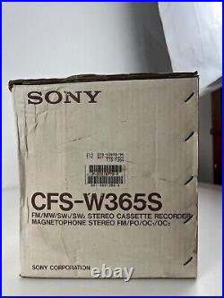 Sony CFS-W365S Portable Stereo Cassette AM/FM/SW1/SW2 Radio Boombox Boxed New