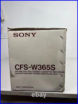 Sony CFS-W365S Portable Stereo Cassette AM/FM/SW1/SW2 Radio Boombox Boxed New Sony CFS-W365S Portable Stereo Cassette AM/FM/SW1/SW2 Radio Boombox Boxed New