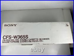 Sony CFS-W365S Portable Stereo Cassette AM/FM/SW1/SW2 Radio Boombox Boxed New Sony CFS-W365S Portable Stereo Cassette AM/FM/SW1/SW2 Radio Boombox Boxed New