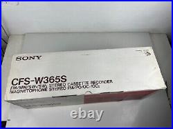 Sony CFS-W365S Portable Stereo Cassette AM/FM/SW1/SW2 Radio Boombox Boxed New