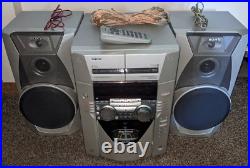 Sony HCD-MC1 50+ Mega Storage CD Stereo with Speakers & Remote, Tape Issues (READ)