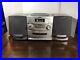 Sony Mega Bass Boombox CD Cassette Player Portable AM FM Radio Silver CFD-ZW755