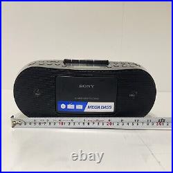 Sony Mini Boombox CD Cassette Radio CFD-S50 Black Portable Audio Player