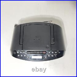 Sony Mini Boombox CD Cassette Radio CFD-S50 Black Portable Audio Player
