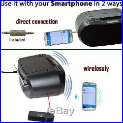 Sony Portable CD Radio Cassette Player Boombox+Wireless Bluetooth Recvr, CD Clnr