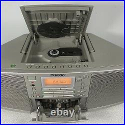 Sony Portable CD Radio Cassette Player Ghetto Blaster Boombox with Remote ZS-D5