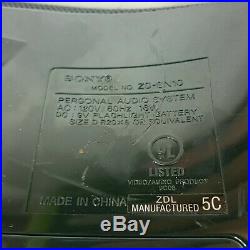 Sony Psyc ZS-SN10 Black Portable Boombox CD Player MP3 AM/FM Radio