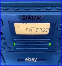 Sony ZS-D5 -Portable CD Radio Cassette Player Ghetto Blaster Boombox with Remote