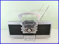 Sony ZS-D55 Silver Portable CD Cassette Player Boombox Blaster No Remote