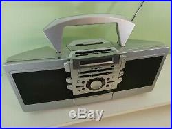 Sony ZS-D55 Silver Portable CD Cassette Player Boombox Blaster No Remote