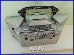 Sony ZS-D55 Silver Portable CD Cassette Player Boombox Blaster No Remote