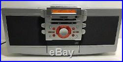 Sony ZS-D55 Silver Portable CD Cassette Player Boombox Blaster No Remote TESTED