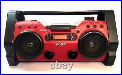 Sony ZS-H10CP Heavy Duty Portable CD Player Radio Red Boombox No AC Adapter