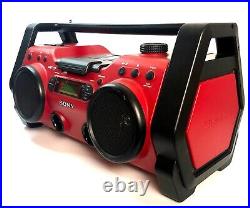 Sony ZS-H10CP Heavy Duty Portable CD Player Radio Red Boombox No AC Adapter