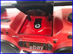 Sony ZS-H10CP Heavy Duty Portable CD Player Radio Red Boombox No AC Adapter