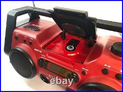 Sony ZS-H10CP Heavy Duty Portable CD Player Radio Red Boombox No AC Adapter