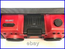 Sony ZS-H10CP Heavy Duty Portable CD Player Radio Red Boombox No AC Adapter