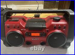 Sony ZS-H10CP Portable CD Player Radio Red Boombox AC Adapter Works like New