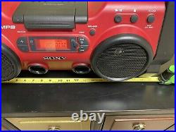 Sony ZS-H10CP Portable Heavy Duty CD Player Radio AUX Boom Box Nice