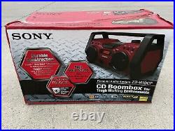 Sony ZS-H10CP Portable Heavy Duty CD Player Radio Red Boom Box Brand New