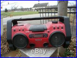 Sony ZS-H10CP Portable Heavy Duty CD Radio AUX Construction Style Boombox WORKS