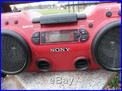 Sony ZS-H10CP Portable Heavy Duty CD Radio AUX Construction Style Boombox WORKS