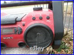 Sony ZS-H10CP Portable Heavy Duty CD Radio AUX Construction Style Boombox WORKS