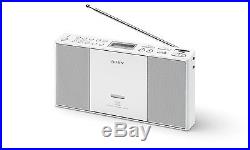 Sony ZS-PE60 Slim Compact FM AM-Radio MP3 USB Boombox Portable CD Player White