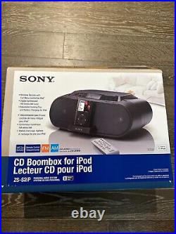 Sony ZS-S2iP CD-Player AM-FM Radio iPod Dock Stereo Boombox CD-R RW Playback