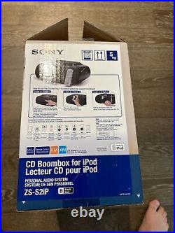 Sony ZS-S2iP CD-Player AM-FM Radio iPod Dock Stereo Boombox CD-R RW Playback