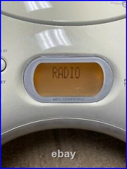 Sony ZS-X3CP Portable Stereo Am/FM Radio MP3 CD Player Boom Box RARE White WORKS