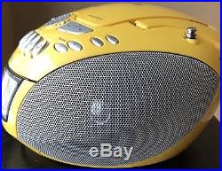 Sony boombox CFD-E75 CD Player Cassette AM FM Radio Portable Yellow Tested