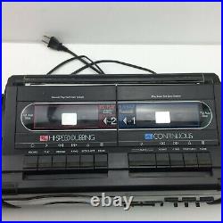 Sound Design 4955 Boombox Stereo CD Dual Cassette Player Radio AM FM Battery