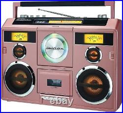 Sound Station Portable Stereo Boombox with Bluetooth/CD/AM-FM Radio/Cassette