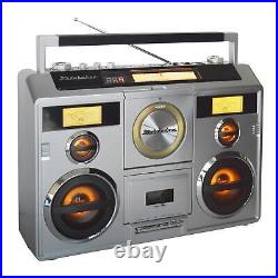 Sound Station Portable Stereo Boombox with Bluetooth/CD/AM-FM Radio/Cassette