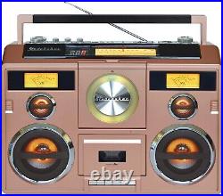 Sound Station Portable Stereo Boombox with Bluetooth/CD/AM-FM Radio/Cassette