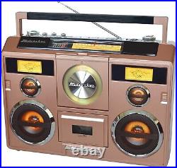 Sound Station Portable Stereo Boombox with Bluetooth/CD/AM-FM Radio/Cassette