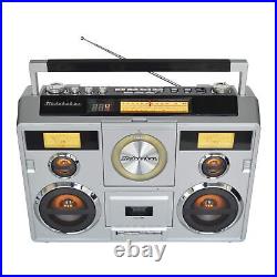 Sound Station Portable Stereo Boombox with Bluetooth/CD/AM-FM Radio/Cassette