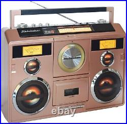 Sound Station Portable Stereo Boombox with Bluetooth/CD/AM-FM Radio/Cassette