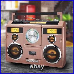 Sound Station Portable Stereo Boombox with Bluetooth/CD/AM-FM Radio/Cassette