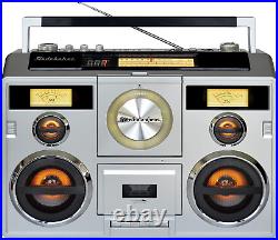 Sound Station Portable Stereo Boombox with Bluetooth/Cd/Am-Fm Radio/Cassette Rec