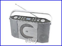 Soundmaster RCD1750SI Portable FM Radio CD Player (Silver)