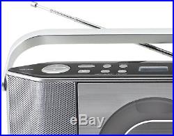 Soundmaster RCD1750SI Portable FM Radio CD Player (Silver)