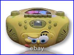 SpongeBob SquarePants Portable Boombox CD Radio Cassette Player Great Condition