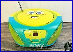 Spongebob Squarepants Portable Radio Boombox AM FM Stereo & CD Player withcord