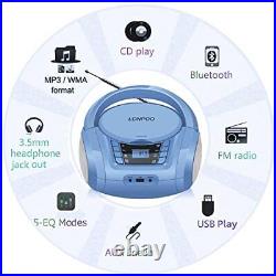 Stereo CD Player Boombox Portable Bluetooth FM Radio USB Input AUX-in Headp