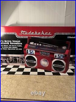 Studebaker 80's Retro Style Street Bluetooth BOOMBOX with Radio, CD Player NEW