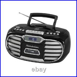 Studebaker Edge Big Sound Bluetooth Boombox with CD/Cassette Player-Recorder/