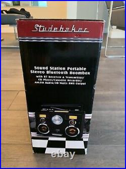 Studebaker Sound Station Portable Stereo Bluetooth/CD/AM-FM Radio/Cassette