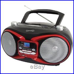 SuperSonic SC-504 RED Portable MP3 & Cd Player with Am/FM Radio